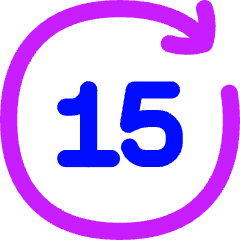 Button Go Forward 15 Icon from Flex Neon Set