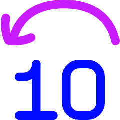 Button Jump Backward 10 Icon from Flex Neon Set