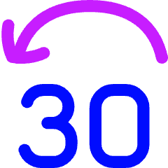 Button Jump Backward 30 Icon from Flex Neon Set