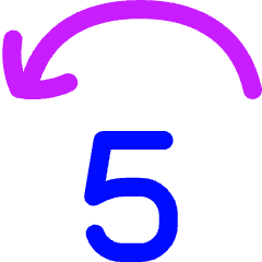 Button Jump Backward 5 Icon from Flex Neon Set