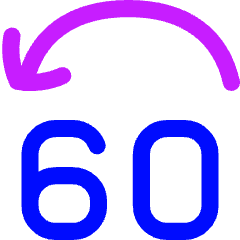 Button Jump Backward 60 Icon from Flex Neon Set