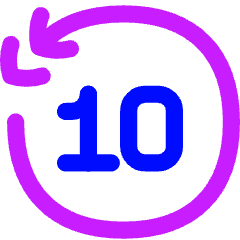 Button Skip Backward 10 Icon from Flex Neon Set