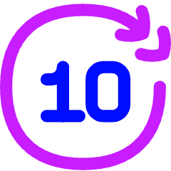 Button Skip Forward 10 Icon from Flex Neon Set