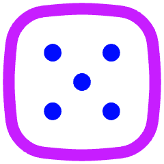 Dice 5 Icon from Flex Neon Set