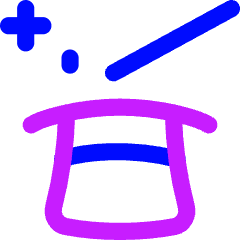 Show Hat Magician Icon from Flex Neon Set