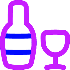 Wine Bottle And Glass Icon from Flex Neon Set