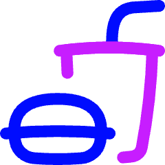 Lunch Set Fastfood Icon from Flex Neon Set