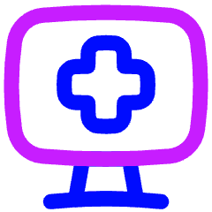 Online Medical Service Monitor Icon from Flex Neon Set