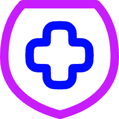 Sign Cross Shield Icon from Flex Neon Set