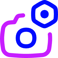 Camera Setting Bolt Nut Icon from Flex Neon Set