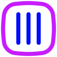 Align Three Vertical Square Icon from Flex Neon Set