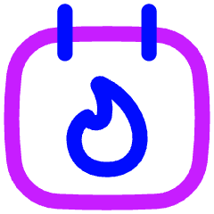 Calendar Fire Icon from Flex Neon Set