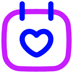 Calendar Heart Icon from Flex Neon Set