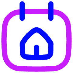 Calendar Home Icon from Flex Neon Set