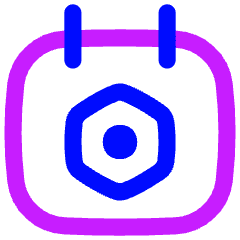 Calendar Setting Bolt Nut Icon from Flex Neon Set