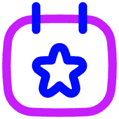 Calendar Star Icon from Flex Neon Set