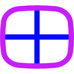 Rectangle Split Quarters Icon from Flex Neon Set