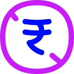 Non Commercial Rupee Icon from Flex Neon Set