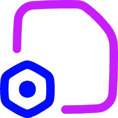 Document Setting Bolt Nut Icon from Flex Neon Set