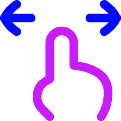 One Finger Drag Horizontal Icon from Flex Neon Set