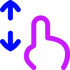 One Finger Drag Vertical Icon from Flex Neon Set