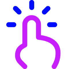 One Finger Long Tap Icon from Flex Neon Set