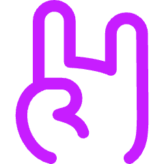 Rock And Roll Hand Icon from Flex Neon Set