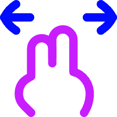 Two Finger Drag Hotizontal Icon from Flex Neon Set
