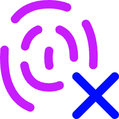 Fingerprint Delete Cross Icon from Flex Neon Set