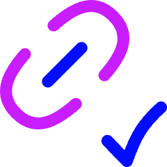 Link Chain Check Validate Icon from Flex Neon Set