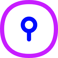 Keyhole Lock Circle Icon from Flex Neon Set