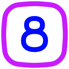 Number Eight Square Icon from Flex Neon Set