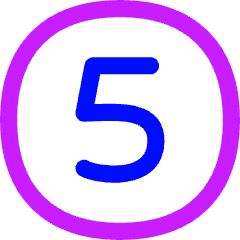 Number Five Circle Icon from Flex Neon Set