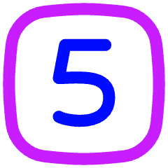 Number Five Square Icon from Flex Neon Set