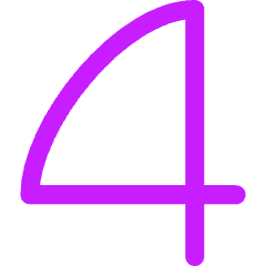 Number Four Icon from Flex Neon Set