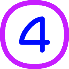 Number Four Circle Icon from Flex Neon Set