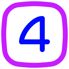 Number Four Square Icon from Flex Neon Set