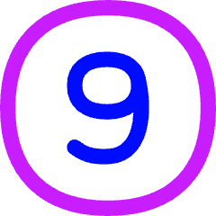 Number Nine Circle Icon from Flex Neon Set