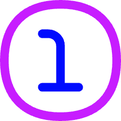 Number One Circle Icon from Flex Neon Set