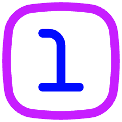 Number One Square Icon from Flex Neon Set