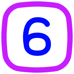 Number Six Square Icon from Flex Neon Set