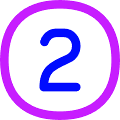 Number Two Circle Icon from Flex Neon Set