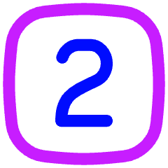 Number Two Square Icon from Flex Neon Set