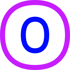 Number Zero Circle Icon from Flex Neon Set