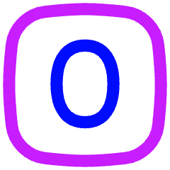 Number Zero Square Icon from Flex Neon Set