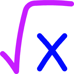 Square Root X Icon from Flex Neon Set