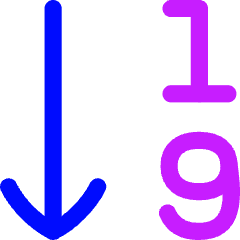 Ascending Number Order Icon from Flex Neon Set