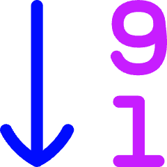 Descending Number Order Icon from Flex Neon Set