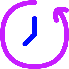 Rewind Clock Icon from Flex Neon Set