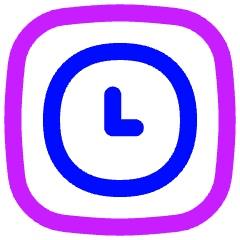 Square Clock Icon from Flex Neon Set